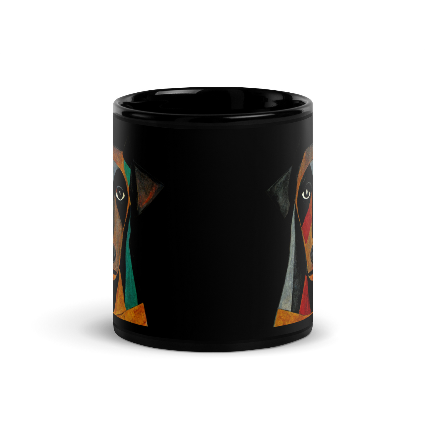 Abstract Doberman Pinscher Black Glossy Mug