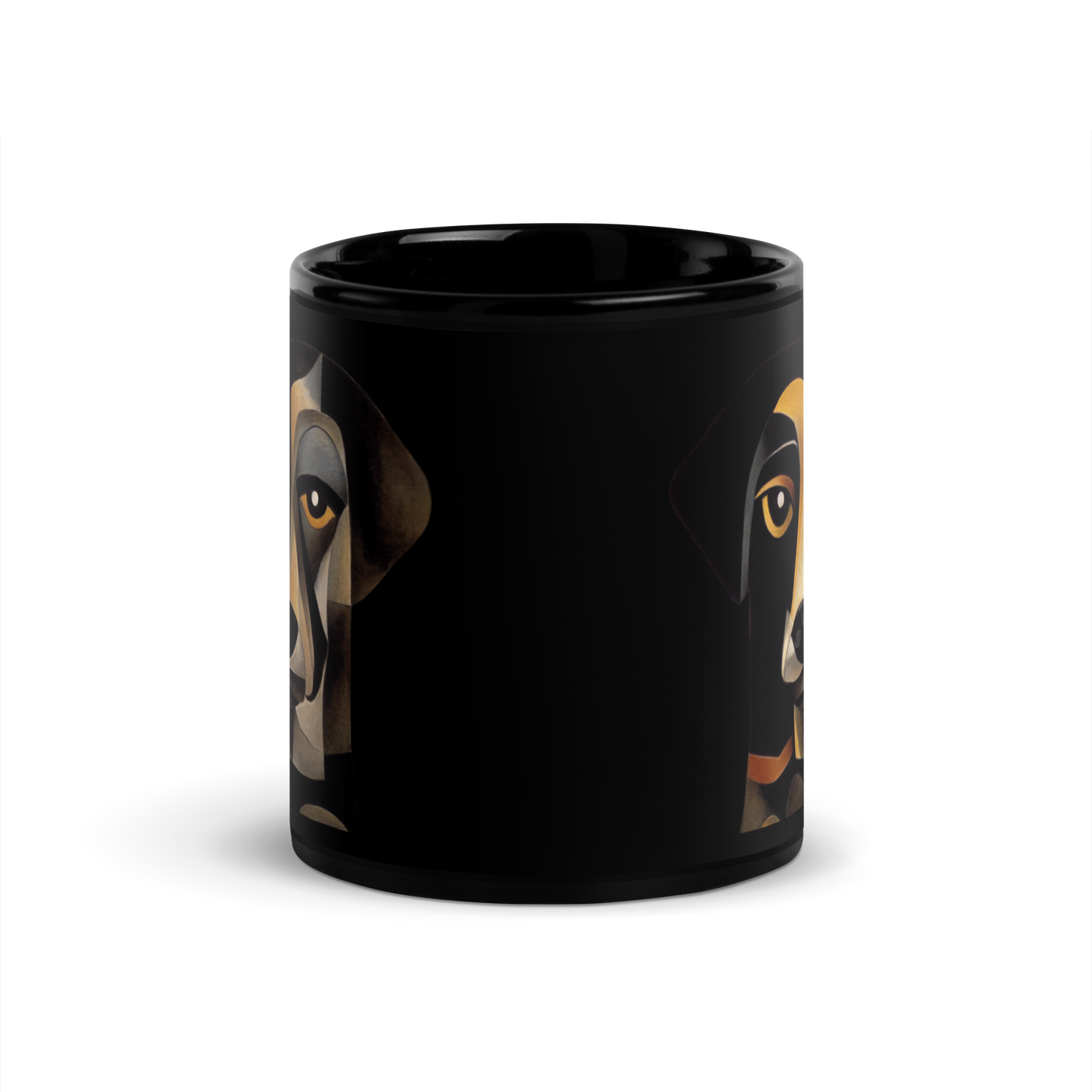 Abstract Dog Black Glossy Mug