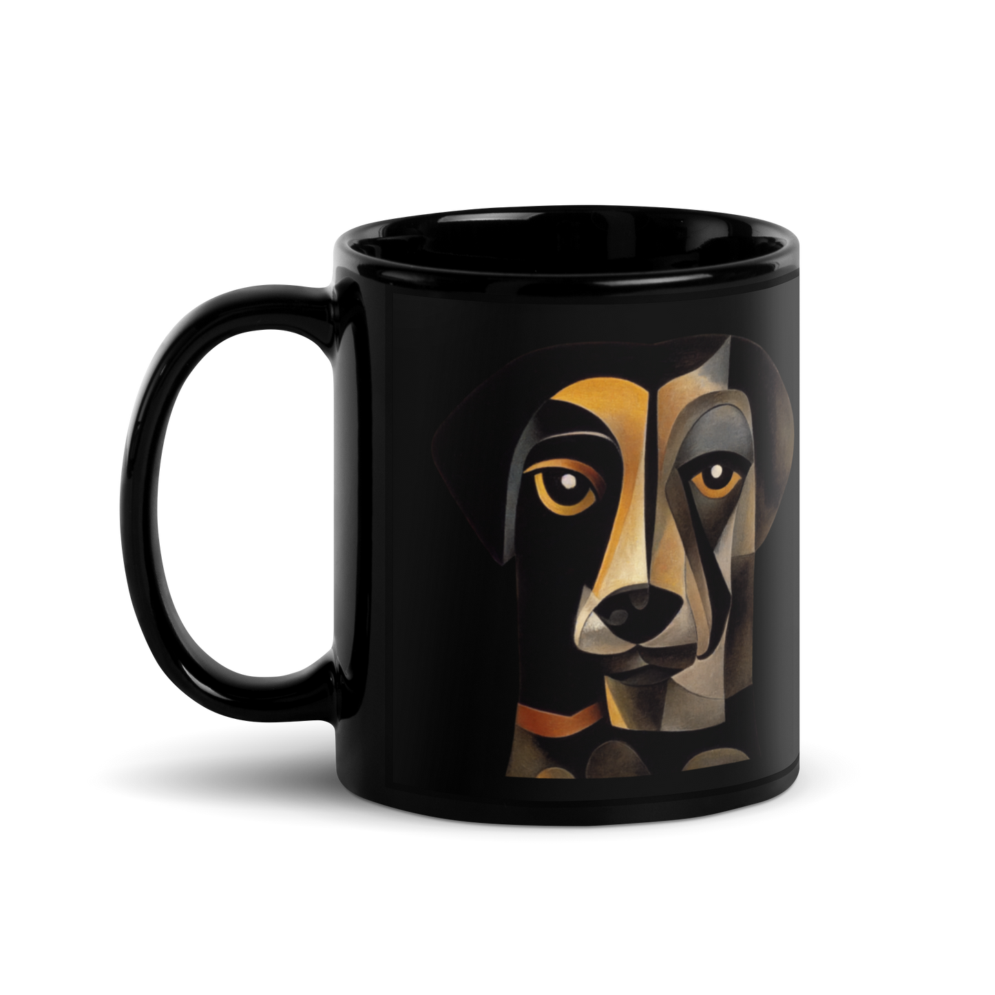 Abstract Dog Black Glossy Mug