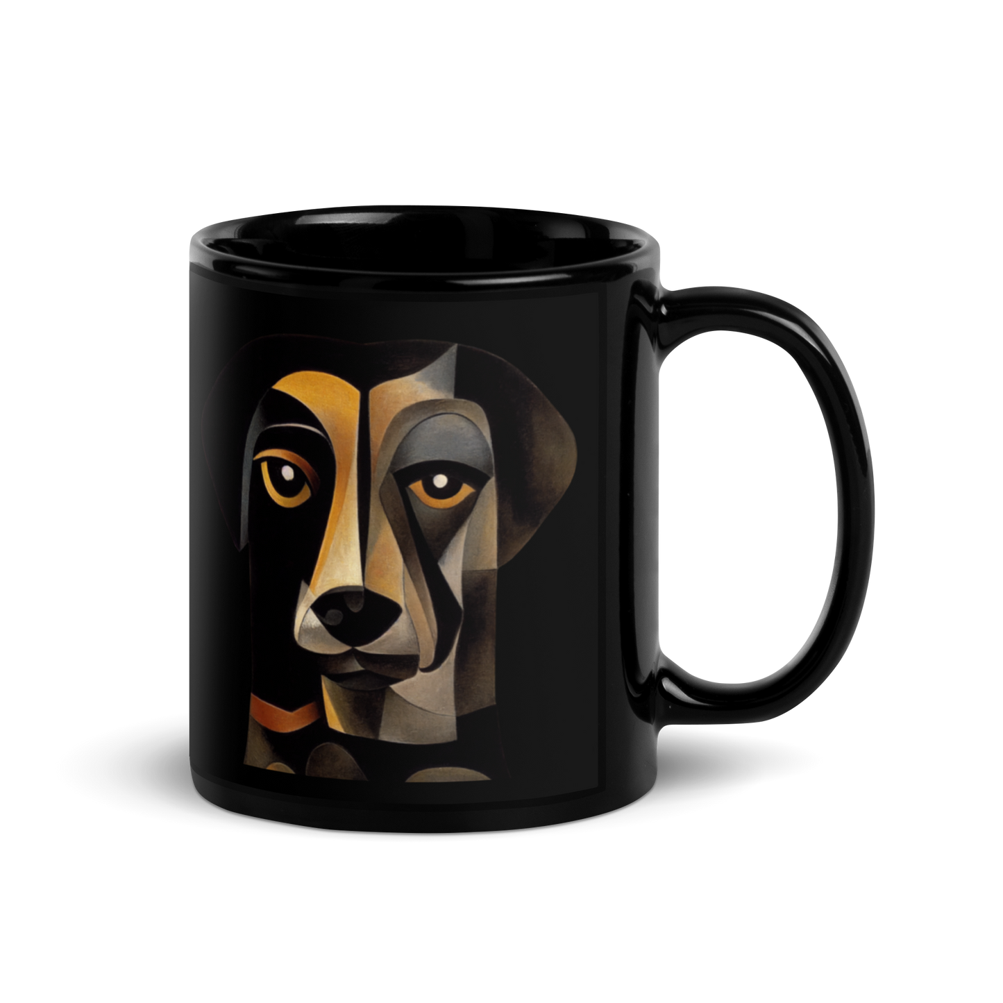 Abstract Dog Black Glossy Mug