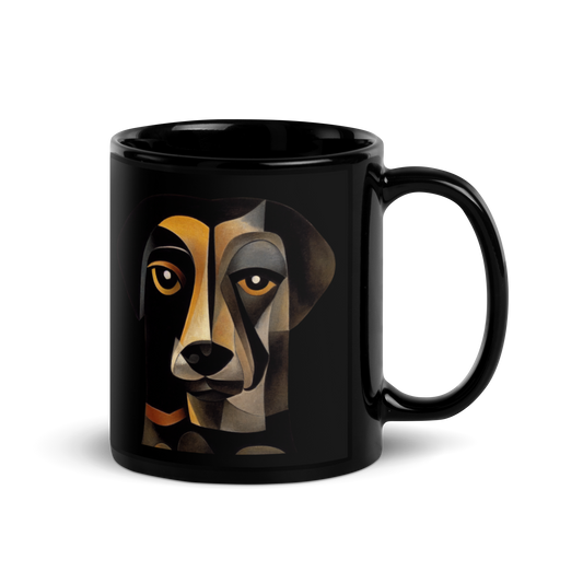 Abstract Dog Black Glossy Mug