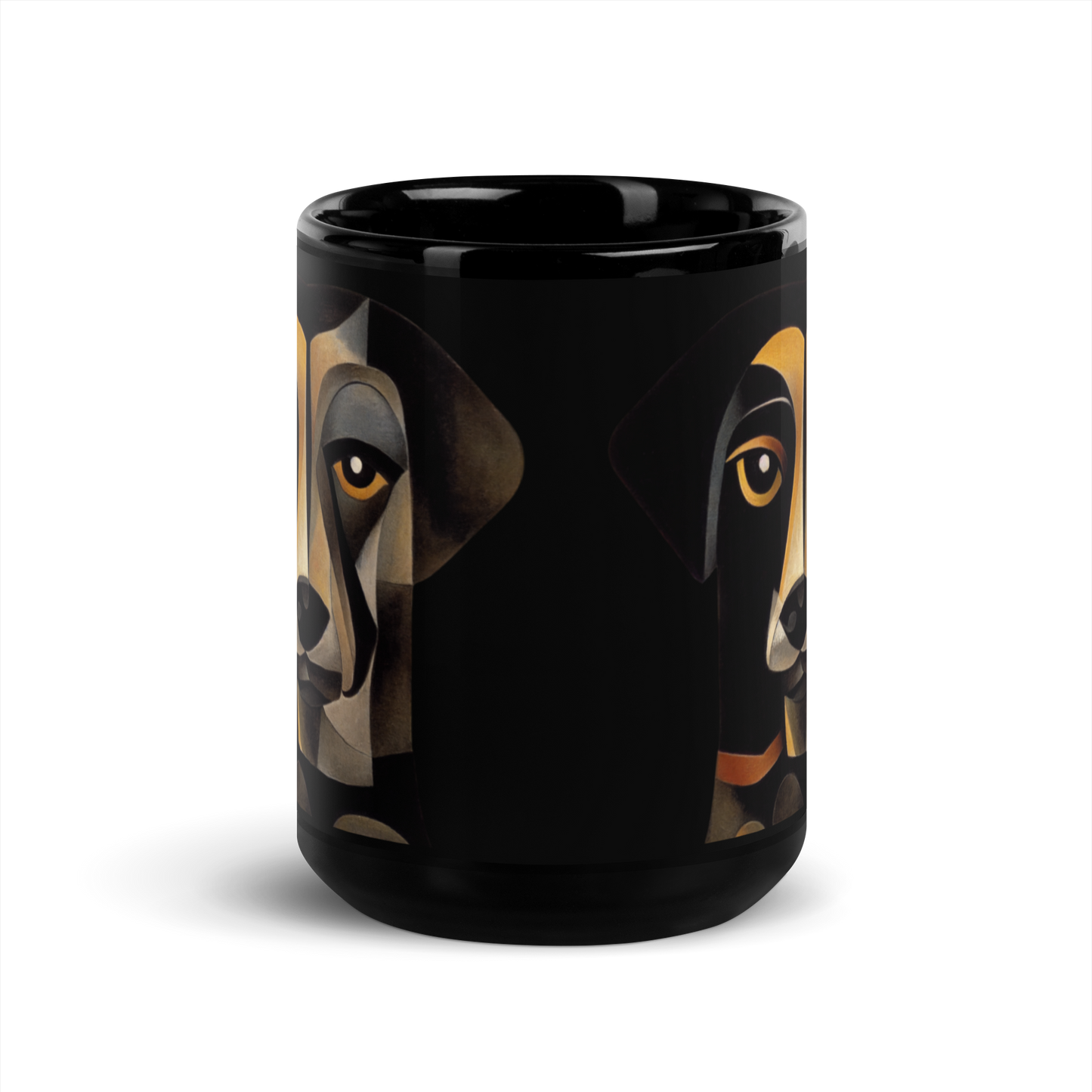 Abstract Dog Black Glossy Mug