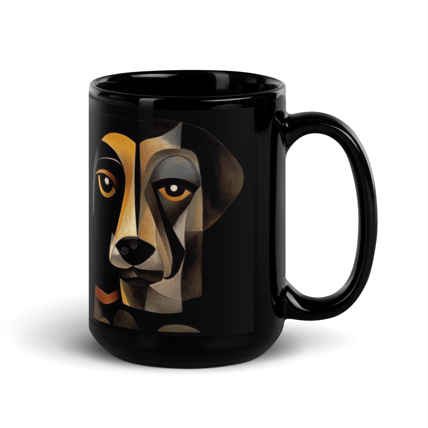 Abstract Dog Black Glossy Mug